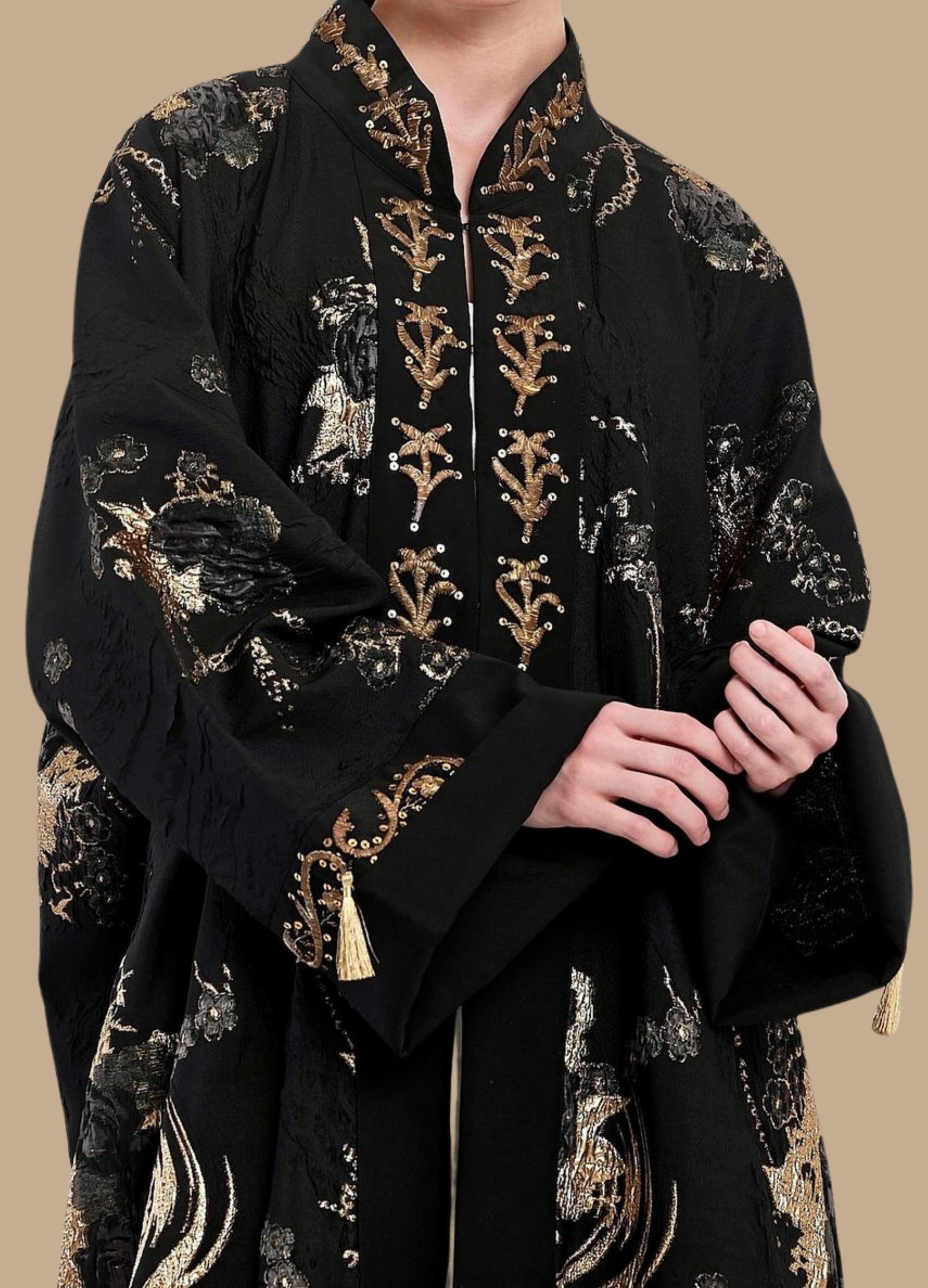 Golden Luxe Black Abaya