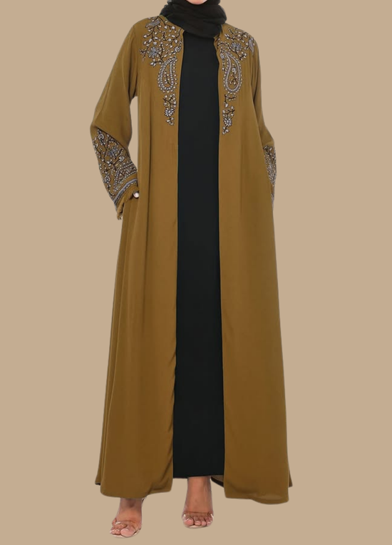 Earthy Elegance Embroidered Abaya