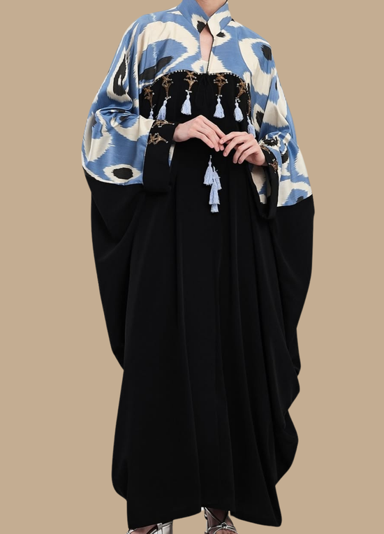 Moroccan Wave Blue Abaya