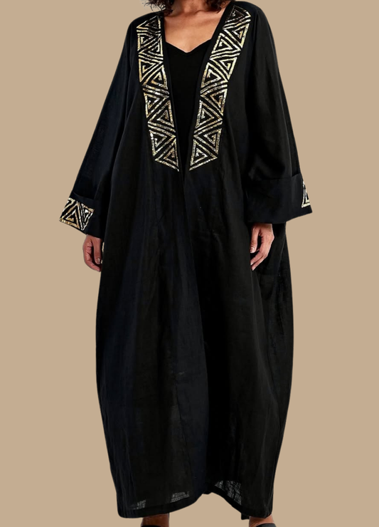 Golden Touch Black Abaya