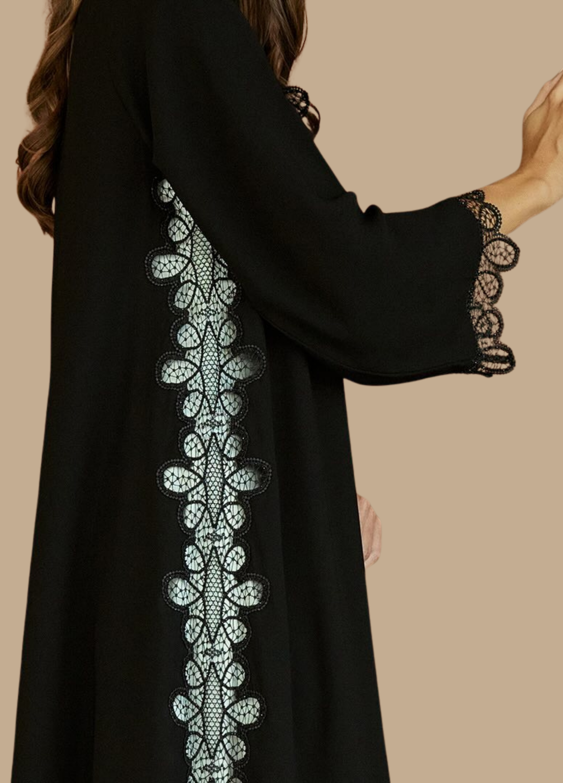 Sleek Noir Open Abaya