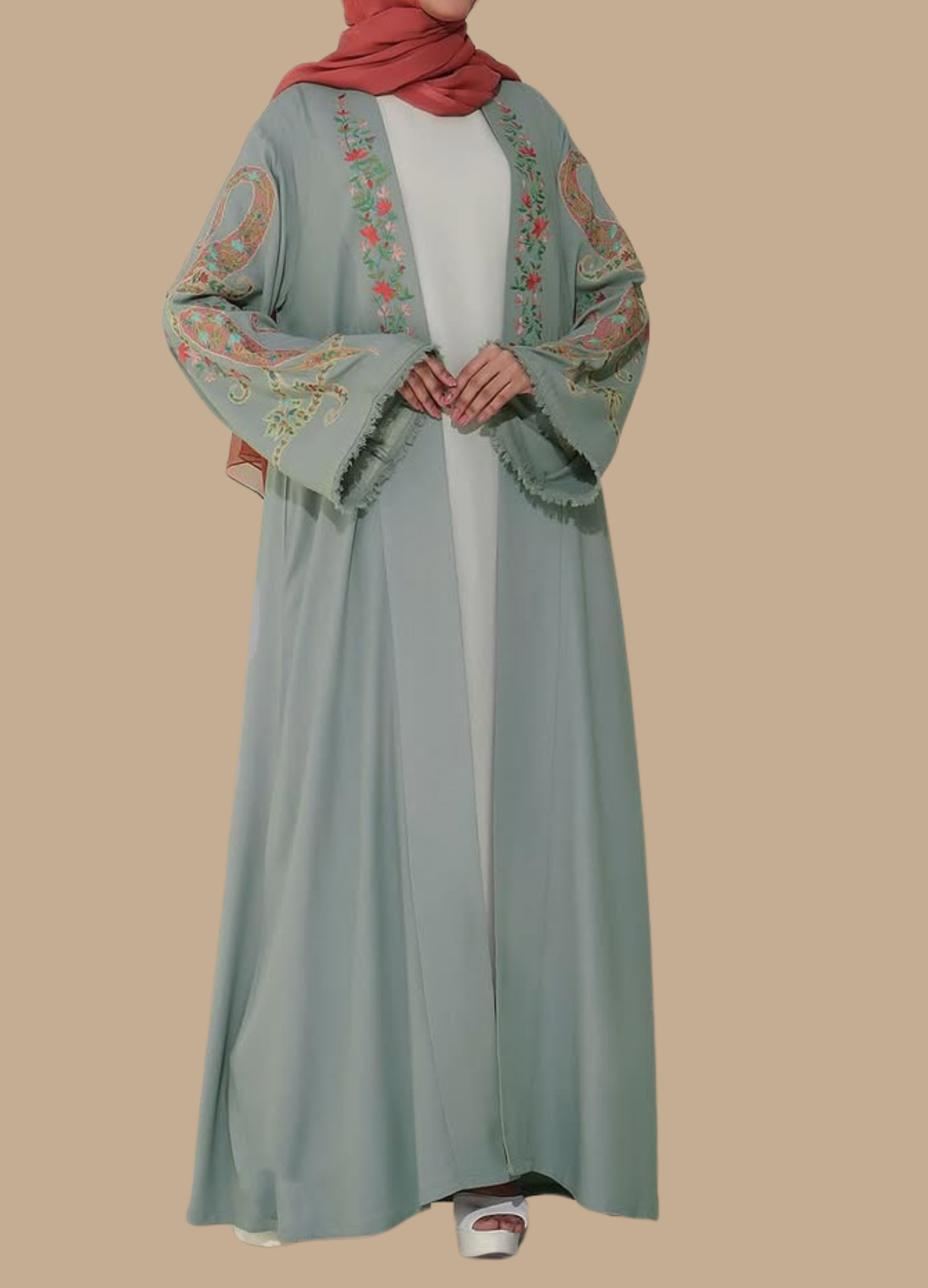 Blush Breeze Blue Abaya