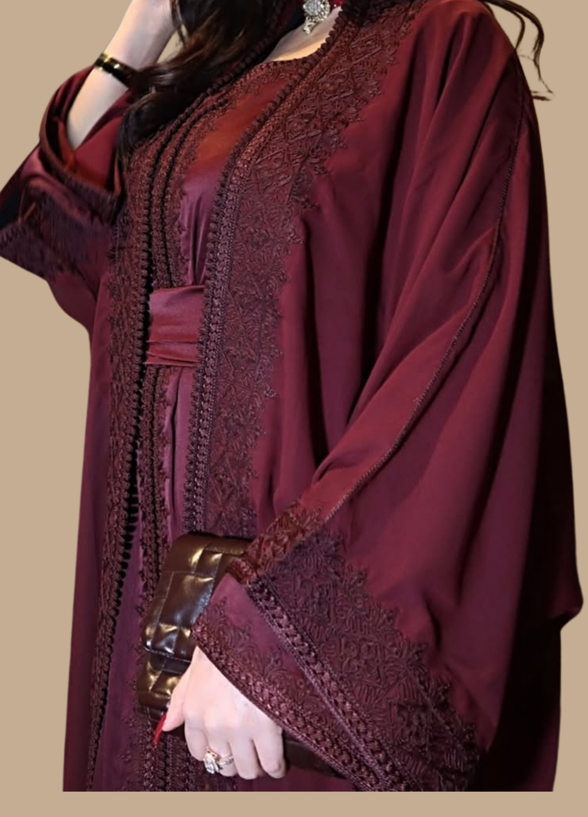 Crimson Velvet Luxe Abaya