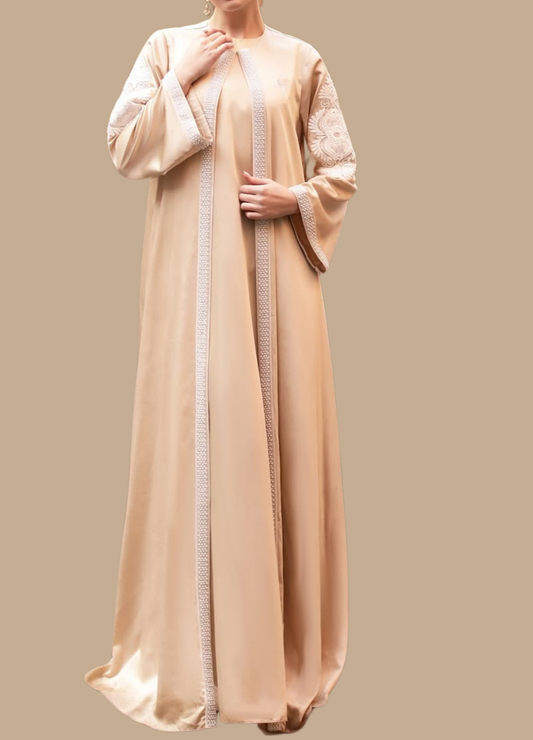 Blush Pearl Open Abaya