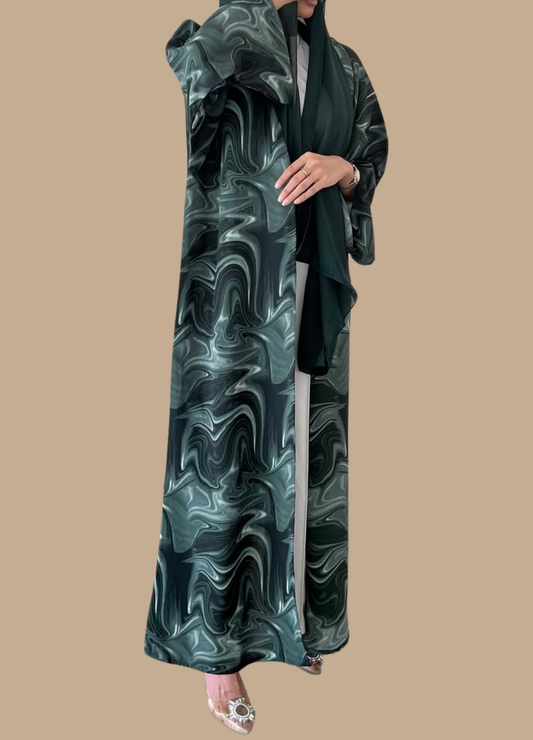 Saffron Wave Open Abaya