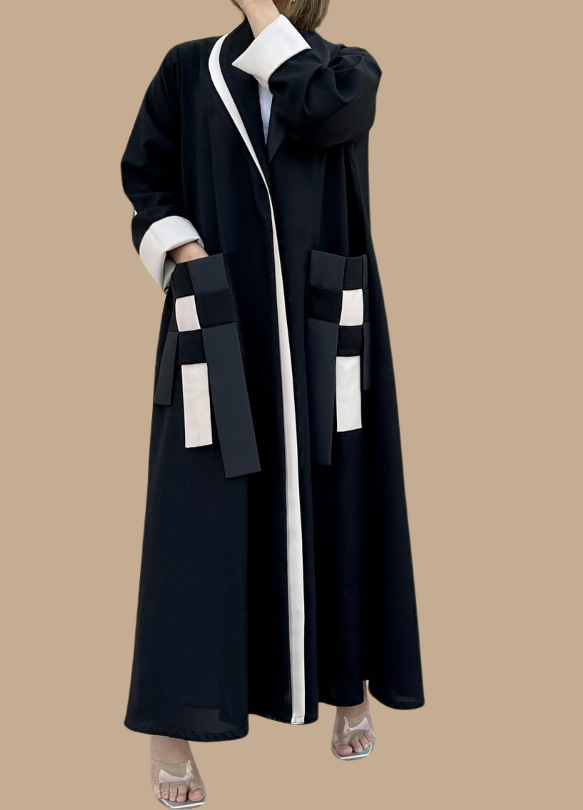 Noir Elegance Open Abaya