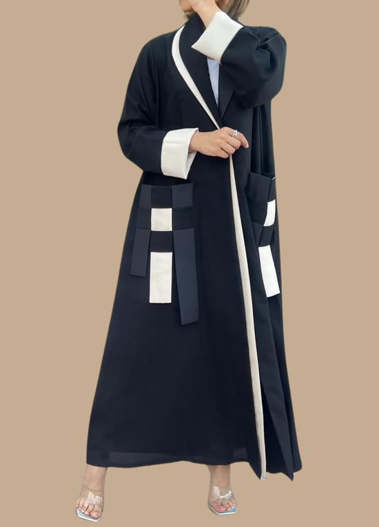 Noir Elegance Open Abaya