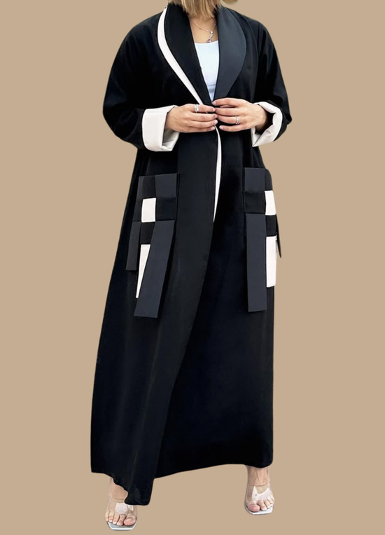 Noir Elegance Open Abaya