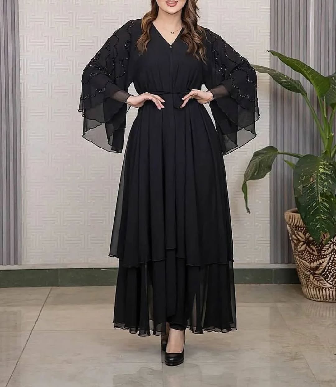 Opulent Noir Black Abaya