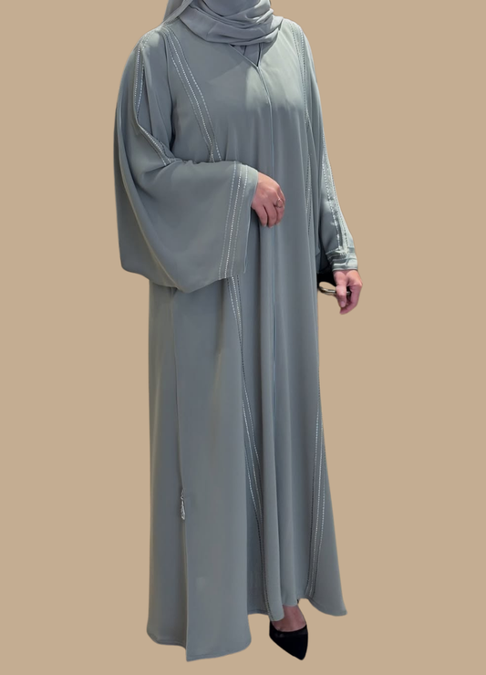 Silver Mirage Embroidered Abaya