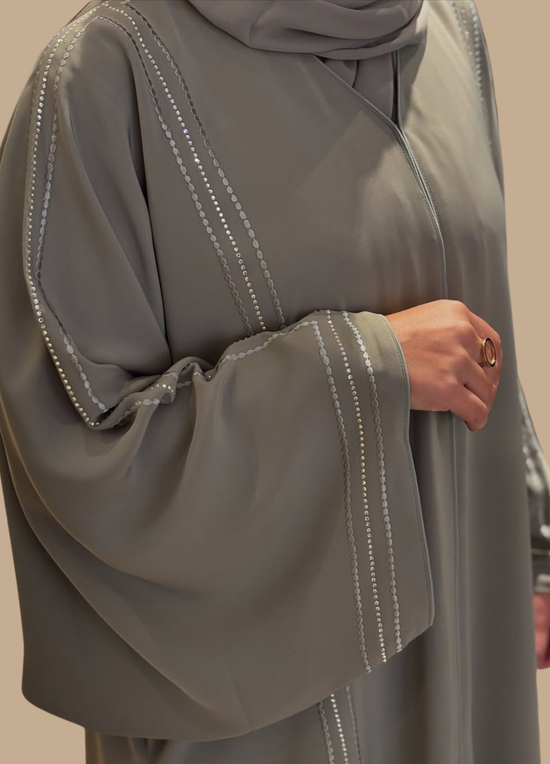 Silver Mirage Embroidered Abaya