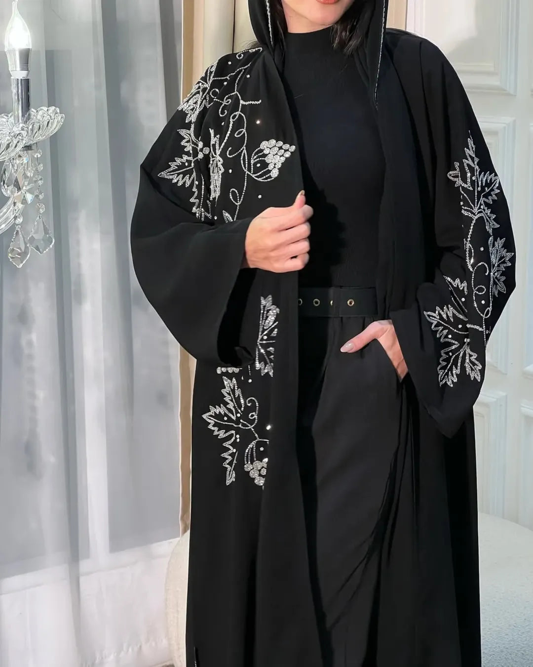 Celestial Noir Black Abaya