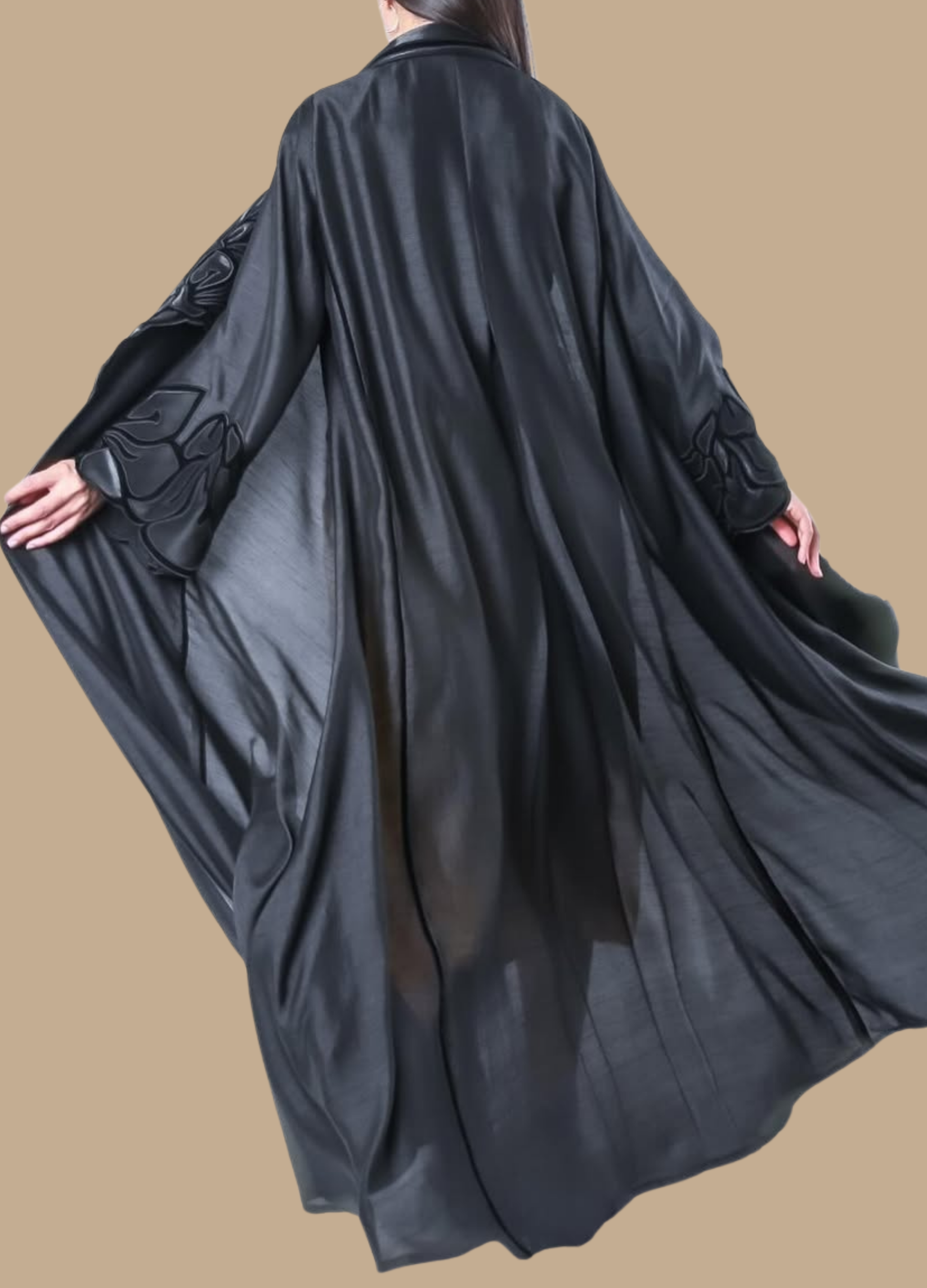 Velvet Bloom Black Abaya