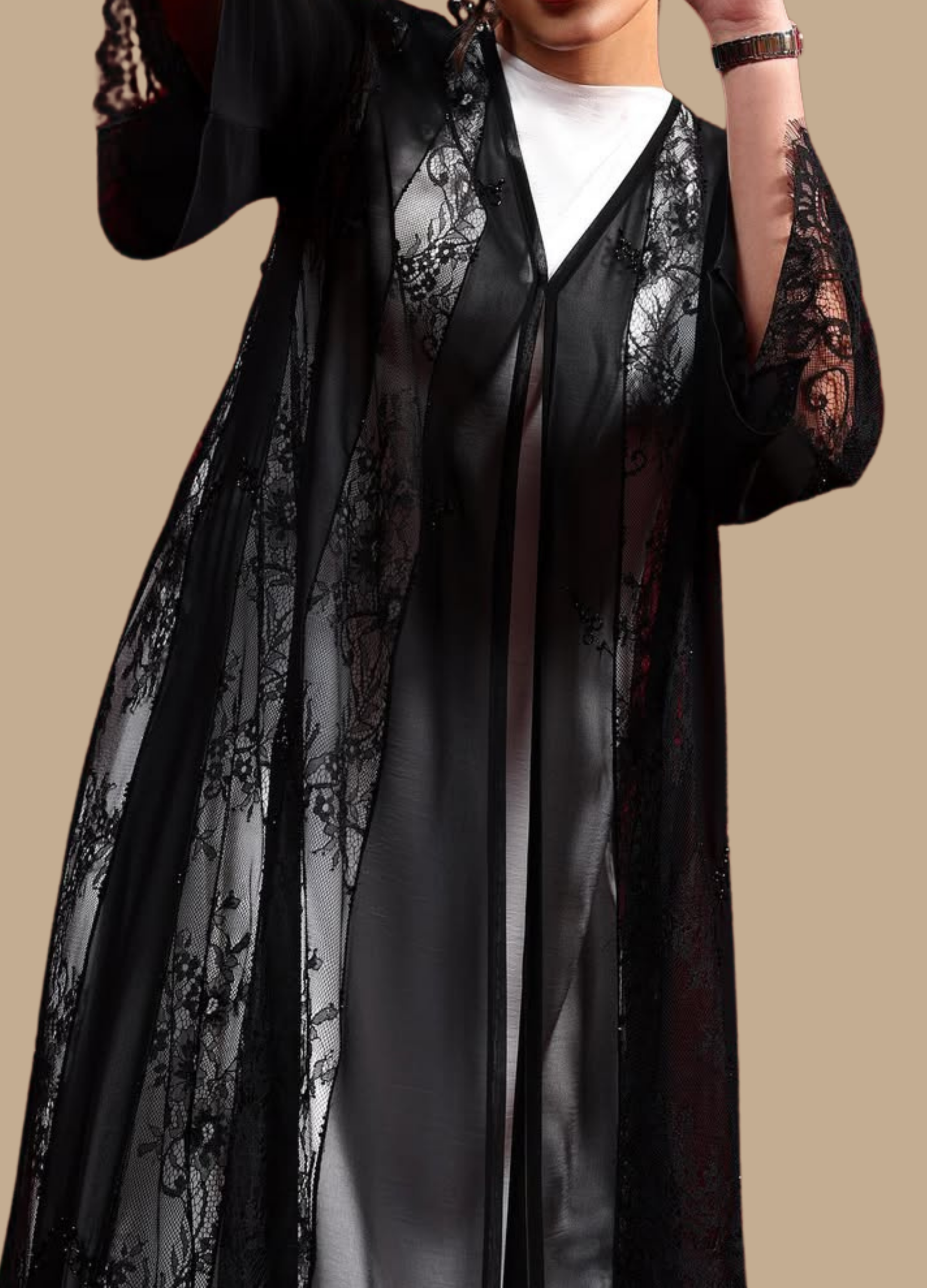 Mystic Mesh Black Abaya