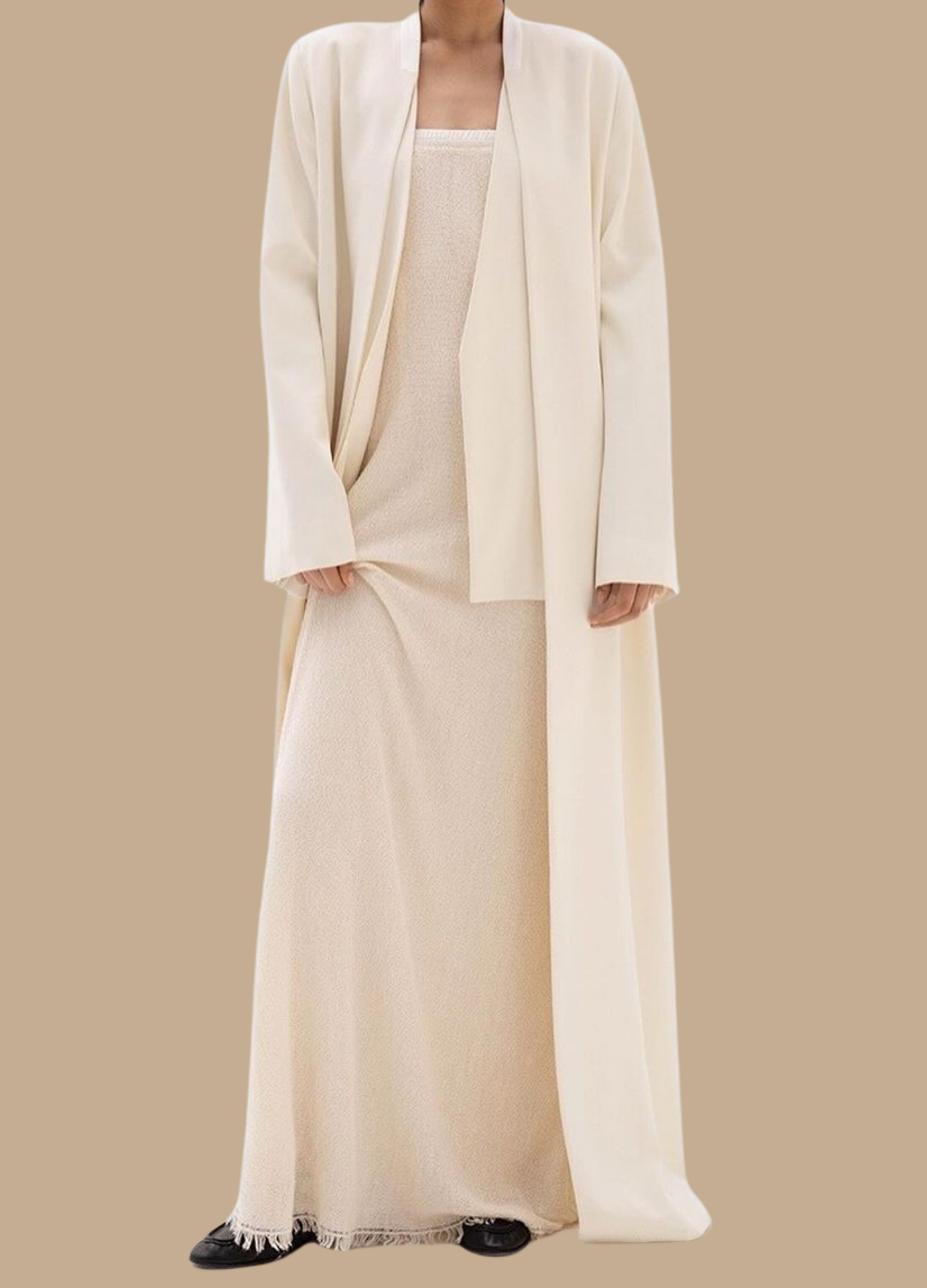 Ivory Grace Open Abaya